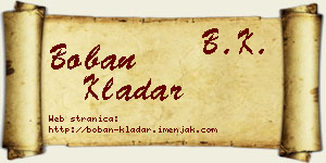Boban Kladar vizit kartica